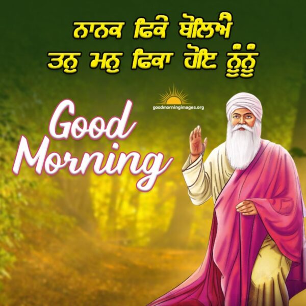 Good Morning With Beautiful Guru Nanak Dev Ji Picture